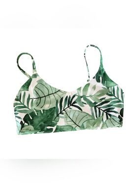 Maven Thread bikini swim top tropical print green white medium